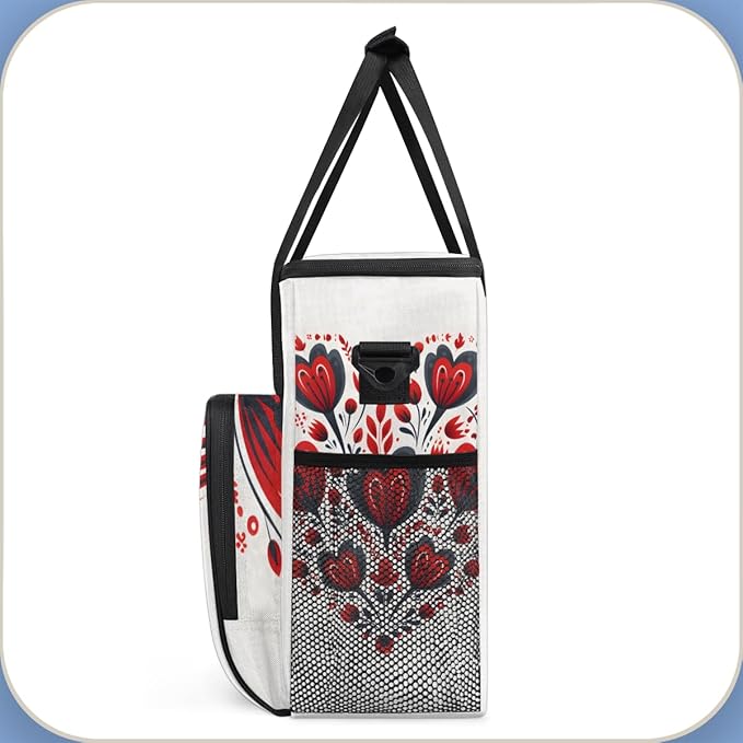Mandala Heart Coffee Maker Carrying Bag Portable Travel Storage Tote Bag Compatible with K-Mini or K-Mini Plus Single Serve Coffee Brewer Carrying Case with Multiple Pockets &amp Shoulder Strap