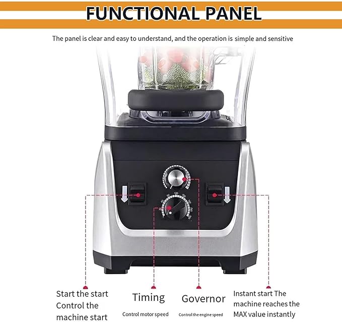Electric Stand Mixer Countertop Blenders Smoothie Maker Food Processors with 5MM Soundproof Cover &amp Double Stirring Bladesfor Kitchen2.5L