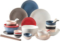 Porcelain Dinnerware Sets Plates and Bowls Sets 42 Pieces-Porcelain Dinnerware Set Service for 6/8 Modern Kitchen Dinnerware Set Include Plates Bowl Sets-for Home Fruit Salad Snack