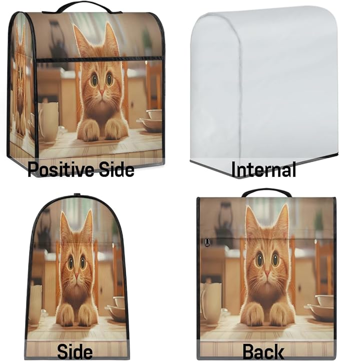 cfpolar Kitchen Aid Mixer Cover Compatible with 6-8 Quarts Cute Animals Kitten Stand Mixer Cover Kitchen Aid Mixers Accessories Appliance Organizer Bag Dust Covers with Zipper Pocket