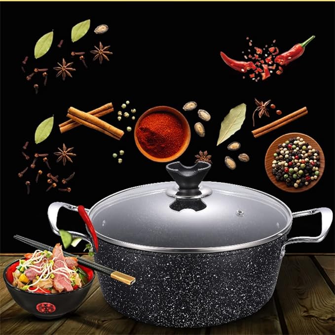 JSEIAJB Cookware Set Black Pan With Lid Cutlery Collection Cookware Cutlery Cookware Nonstick Kitchen Supplies