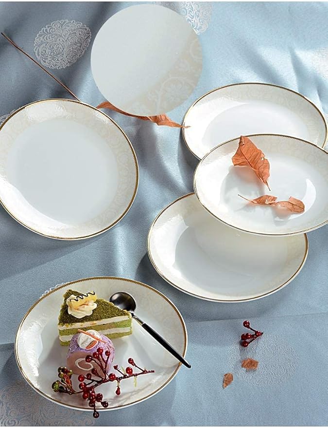 Dinnerware Sets - Luxury Gift Dishes Service Set 42-piece Porcelain Dinnerware Set Plates Bowls Bone China Service for 10 Break and Crack Resistant Dish Sets Porcelain oujinmm2024327