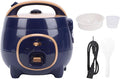 350W Mini Rice Cooker 1.8L Portable Non Stick Small Travel Rice Cooker with Steam Rack One Button to Cook and Keep Warm Function for Grain Soup