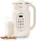 Joydeem Nut Milk Maker MachineAdjustable Temperature Control 46oz Almond Soy Oat Coconut Plant-Based Non-Dairy Beverage Blender with 10 Blades Auto Clean Boil Water Timer Keep Warm White