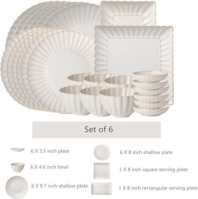 Dinner Sets White Ceramic Dinner Sets Bowl Dish Plates Porcelain Dinnerware Set For Household Hotel6people Set
