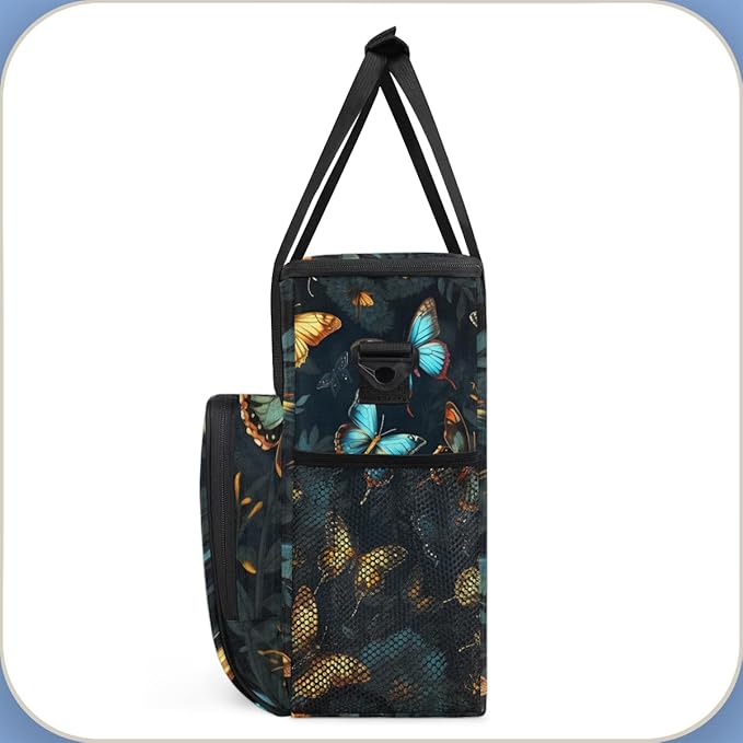 Dreamy Butterfly Coffee Maker Carrying Bag Flame Butterfly Travel Storage Bag Compatible with K-Mini or K-Mini Plus Single Serve Coffee Brewer Carrying Case with Multiple Pockets &amp Shoulder Stra