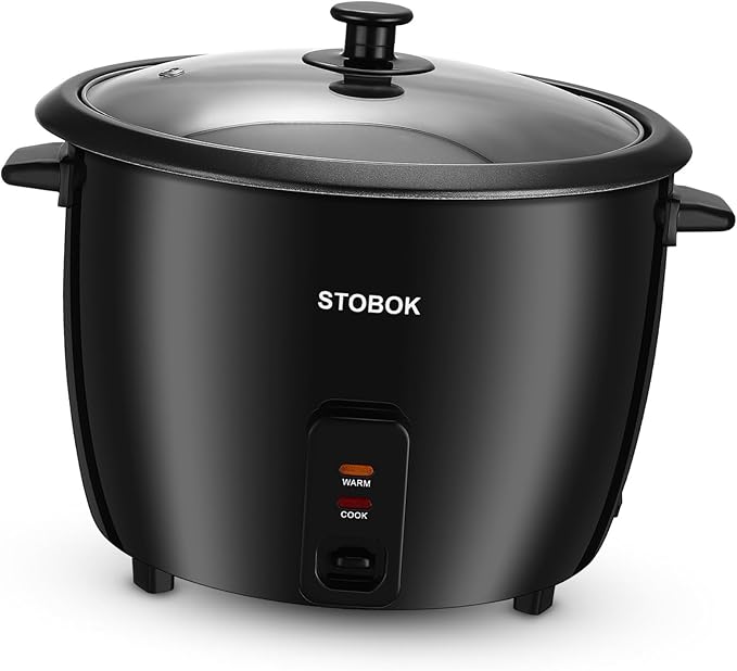 Luxshiny Electric Rice Cooker with Clear Lid Portable Multi-function Stew and Soup Pot Automatic Keep Warm Feature US Plug for Home and Travel Cooking