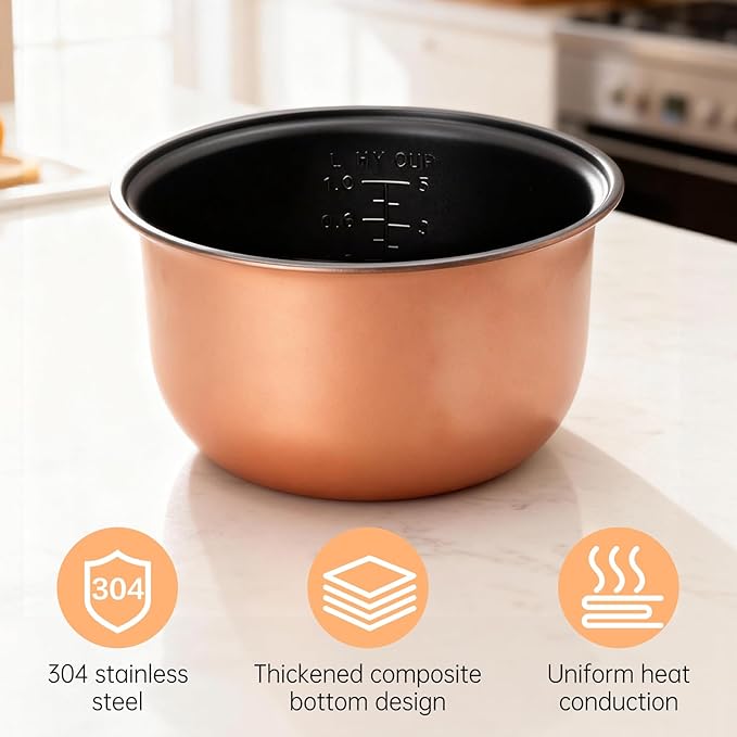 Rice Cooker Inner Pot Replacement - compatible with aroma rice cooker replacement pot. compatible with model ARC-914SBD ARC-994SG.