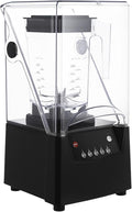 Commercial Blender with Soundproof Cover 2600W 0.48Gal Automatic Countertop Blender with 5 Time Settings 23000r/Min High Speed Smoothie Maker Fruit Food Mixer for Milk Juicer