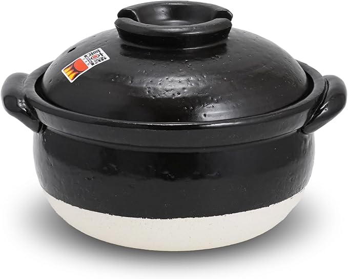 Banko-Yaki Fluffy Rice Pot Earthenware Rice Cooker with inner lid Measuring Cup and Paddle Traditional Japanese Donabe for Evenly Cooked Rice Mixed Rice and Porridge (2-Gou/Serves 2 to 3 people)
