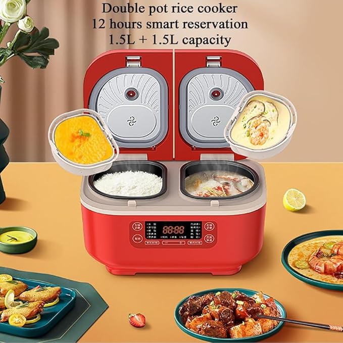 Professional Home Integrated Multi Function Rice Cooker Electric Double Inner Rice Cooker Intelligent Touch Screen Non Stick Integrated Rice Cooker 12H Appointment