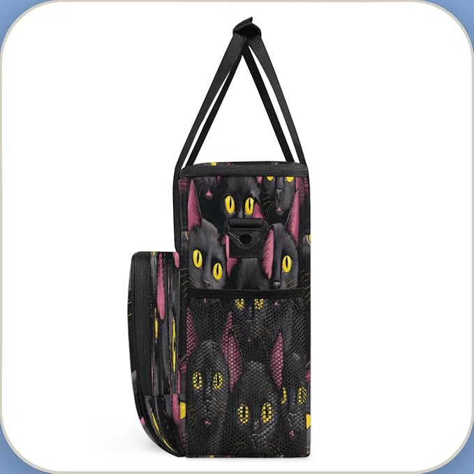 Cute Black Cats Coffee Maker Carrying Bag for Keurig K-Mini or K-Mini Plus Storage Portable Coffee Maker Travel Bag
