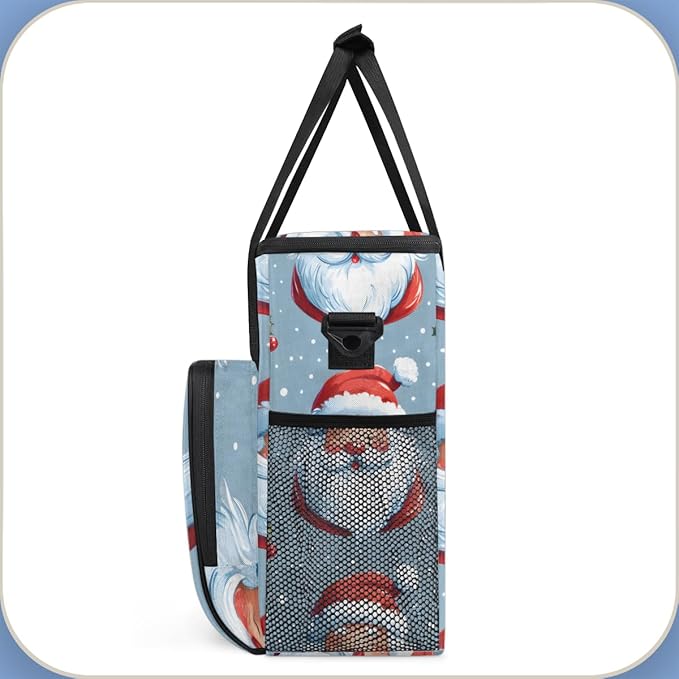 Mystical Santa Claus Coffee Maker Carrying Bag Graffiti Santa Claus Travel Storage Bag Compatible with K-Mini or K-Mini Plus Single Serve Coffee Brewer Carrying Case with Pockets &amp Shoulder Stra