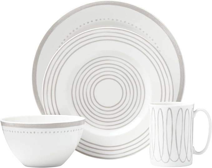 kate spade new york Charlotte Street Grey West 4-piece Place Setting Taupe