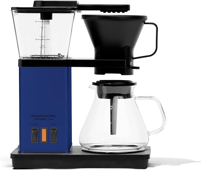 SimplyGoodCoffee Coffee Maker/Coffee Machine. 8 Cup Automatic Drip Pour Over Coffee Brewer With Vinyl Wrap Custom Kit. Easy To Use Gold Cup Standard. Navy Blue