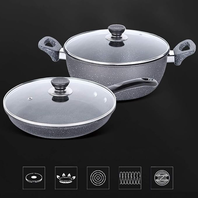 Cookware Set Frying pan Soup Pot stew Pot Wok Non- Stick pan Saucepan Cooking Pot Set Kitchen Casserole hotpot Steamer boilers