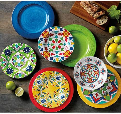 Melamine 12-piece Dinnerware Turkish Tile Set BPA Free Service for 4 Sets