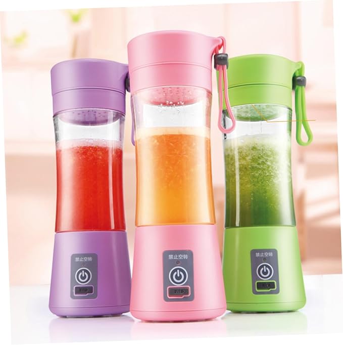 NUOBESTY Portable Mini Electric Juicer USB Rechargeable Fruit Mixer with Stainless Steel Vanes Easy-clean Compact Blender for Travel and Home Use Purple