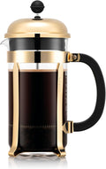 Bodum 34oz Chambord French Press Coffee Maker High-Heat Borosilicate Glass Gold – Made in Portugal
