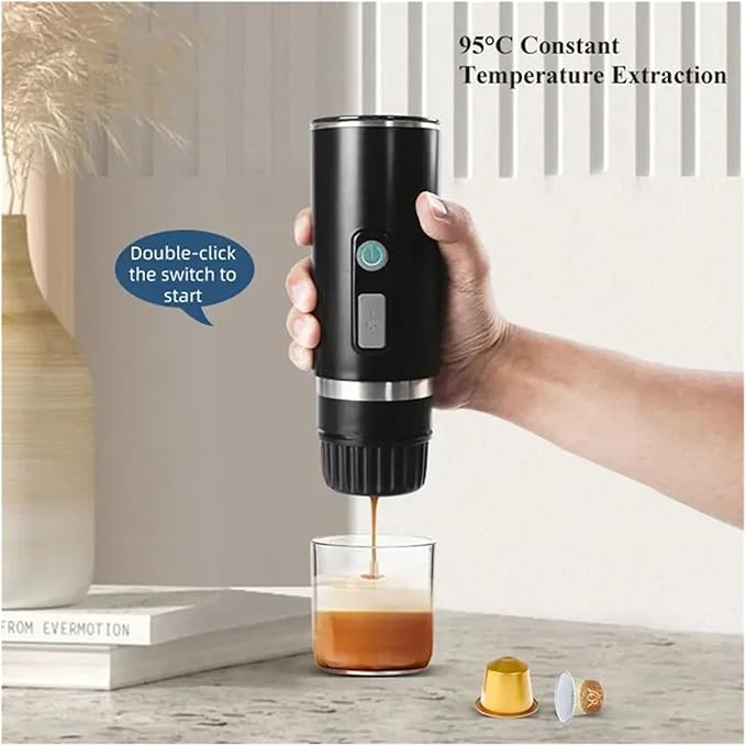Portable Coffee Machine Portable Espresso Machine Electric Coffee Machine Compatible With Powder Capsules And Ground Coffee Fast Brewing Espresso Machinefor Outdoor Travel Picnic
