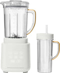 High Power Countertop Blender System with Multiple Speeds Ice Crushing Smoothie and Chopping Functions 50 oz Jar and 20 oz Single Serve Cup (White Icing)