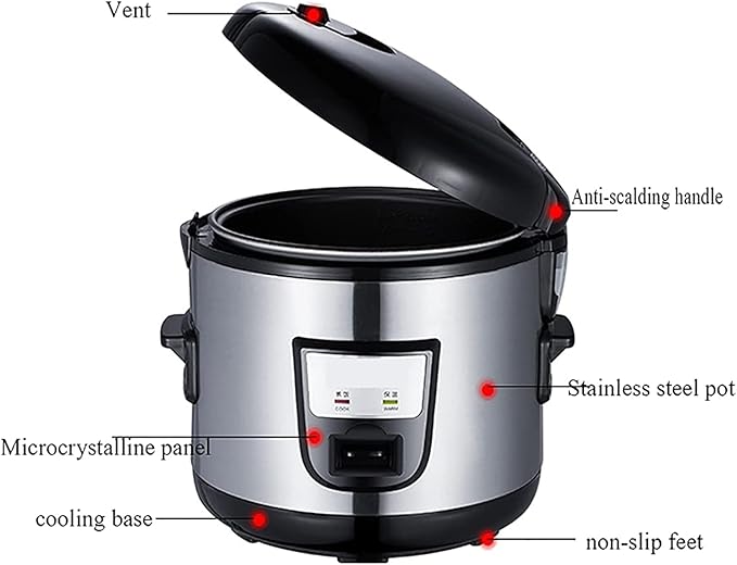Household Electric Rice Cooker Commercial Non-Stick Large Rice Cooker Automatic Insulation For Hotels Restaurants Canteens For 8-40 People(13L)