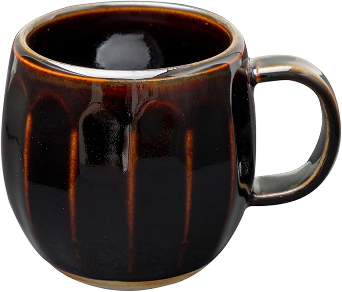 Asayu Japan Ceramic Coffee Pour Over Maker Set in Chocolate Brown Slow Brewing Paper Filter Holder and Dripper with 3 Holes for Coffee and Tea (Complete 2PCS Set)