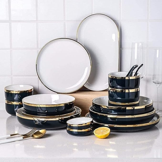 Dinnerware Sets Dish SetLuxurious Reactive Glaze PlatesDishesBowlsThe Best Gift for Family and Friends