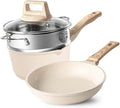 Non-Stick Cookware Set Aluminum Alloy Pots and Pans with Glass Lid Gas &amp Induction Compatible
