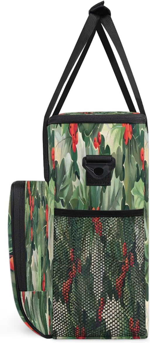 Christmas (734) Coffee Maker Carring Bag Travel Carrying Storage Tote Bag Compatible with Keurig K-Mini or K-Mini Plus Portable Single Serve Coffee Brewer Case with Pockets for K-cup Pods