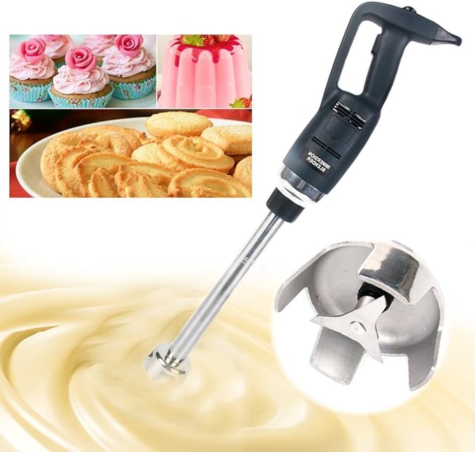 10 inch Electric Immersion Blender Commercial/Home kitchen handheld Blenders 500W 4000rpm to 16000rpm Detachable Shaft Food Grade Stainless Steel for shakes soups smoothies Puree