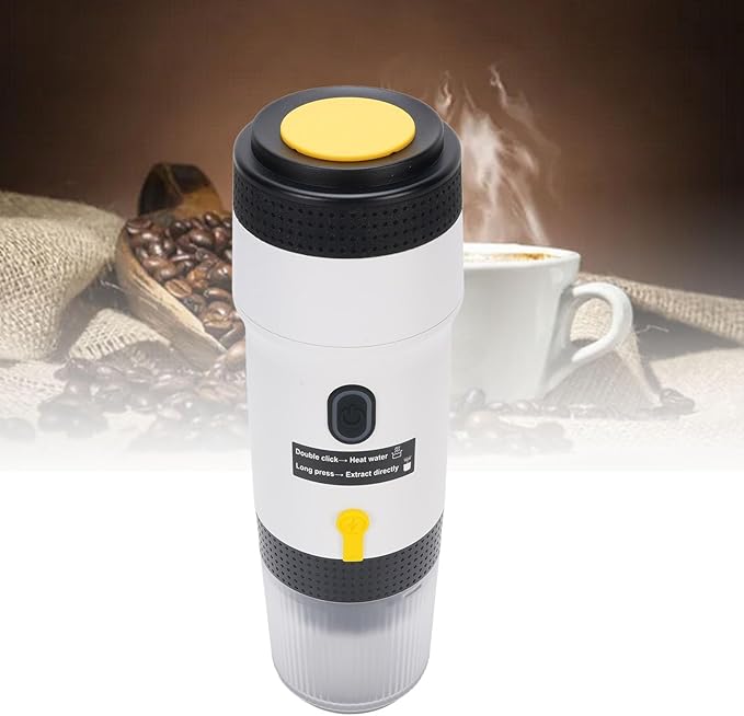 AUNMAS Portable Machine Mini Electric Travel Capsule Coffee Maker for Outdoor RV Hiking Office Camping (White)