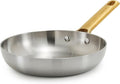 GreenPan Stainless Steel Tri-Ply Reserve 8” Frying Pan Skillet Multiclad Cookware Induction Oven &amp Broiler Safe to 600°F Heat Responsive Core Dishwasher Safe Gold Handle