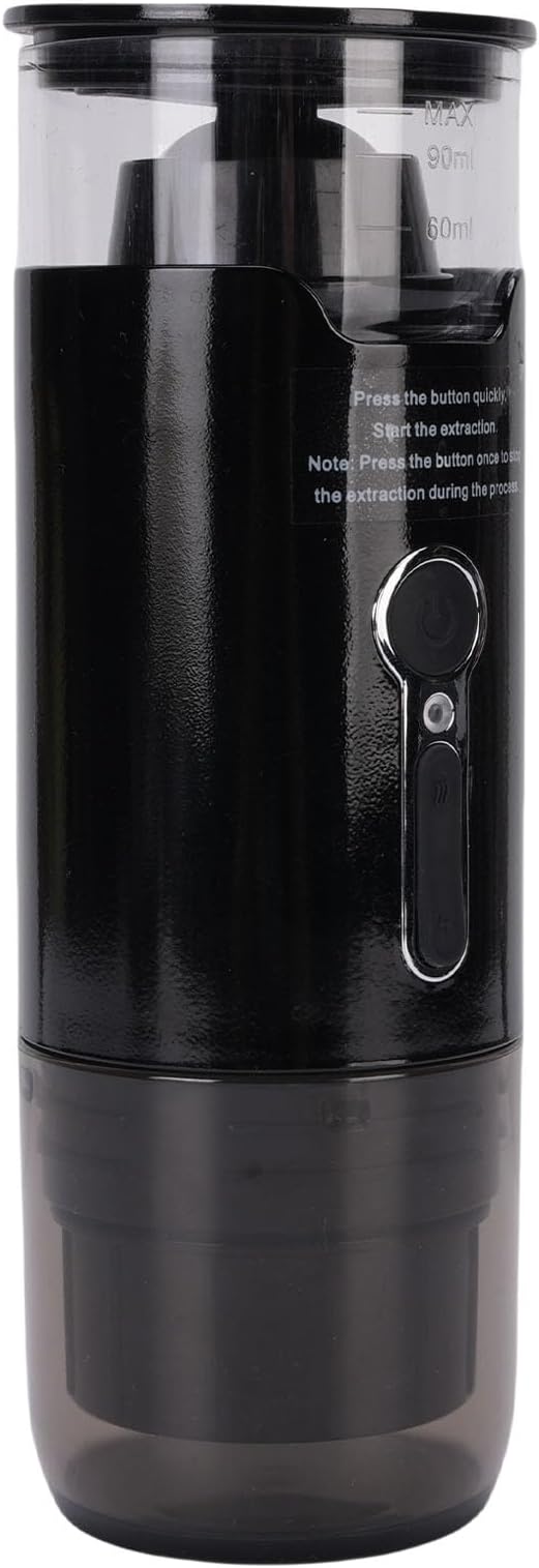 JTLB Battery Operated Coffee Machine Cordless Heating Travel Coffee Machine for Camping Cars Automatic Coffee Machine with Ground Coffee Capsule for Hiking Anytime
