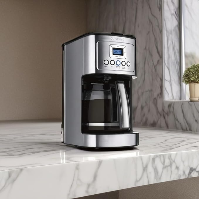 14 Cup Black/Stainless Steel Permanent Filter Coffee Maker with Timer