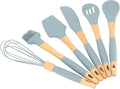 Silicone Cookware6 Piece Silicone Cutlery Set Wooden Handle Cookware Set Suitable for Home Restaurant Kitchen Gadgets