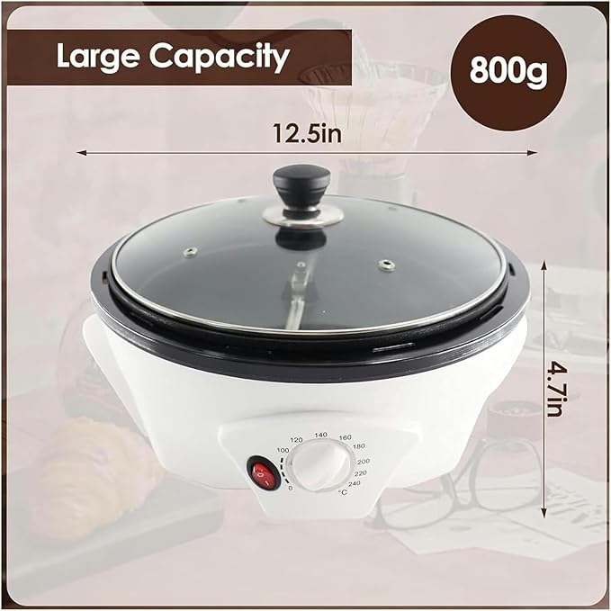 Coffee Bean Roaster Coffee Roaster Machine Multifunctional Electric Coffee Bean Maker with Adjustable Temperature High Capacity Coffee Maker