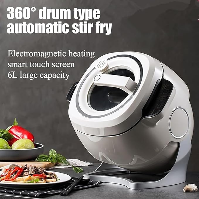 6L Automatic Cooking Pot with 360-Degree Rotation - Perfect for Stir-Frying Stewing and Cooking Fried Rice(Color:220v2000w)
