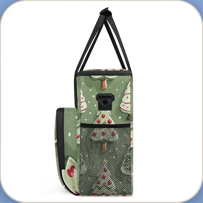Abstract Tree Xmas Coffee Maker Carrying Bag Portable Travel Storage Tote Bag Compatible with K-Mini or K-Mini Plus Single Serve Coffee Brewer Carrying Case with Multiple Pockets &amp Shoulder Stra