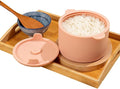 Microwave Low Carb Rice Cooker Container Diet Low Carb Rice Silicone Rice Cooker Pink