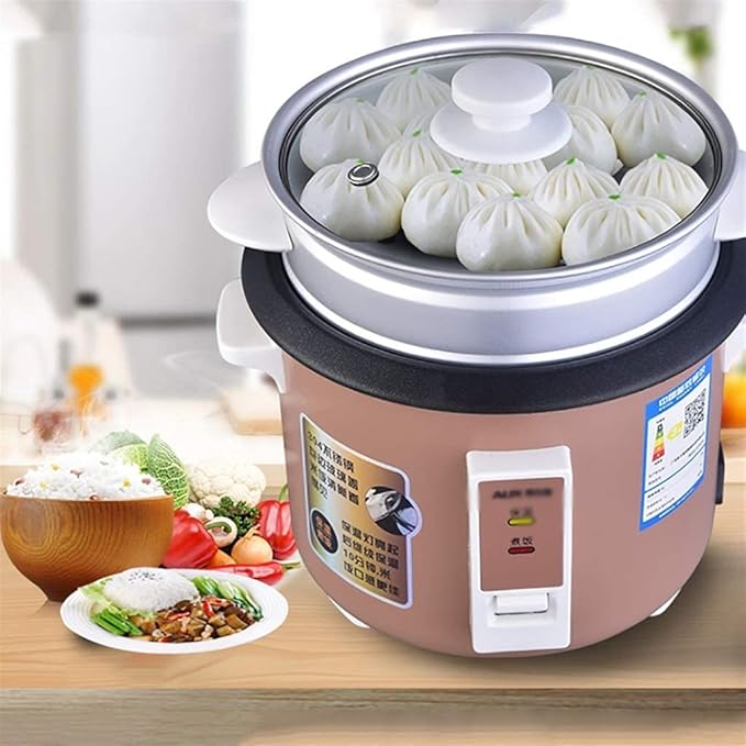 Rice Cooker Household Mini Rice Cooker with Steamer and Warmth Function for 1-3 People (2L400W) ()