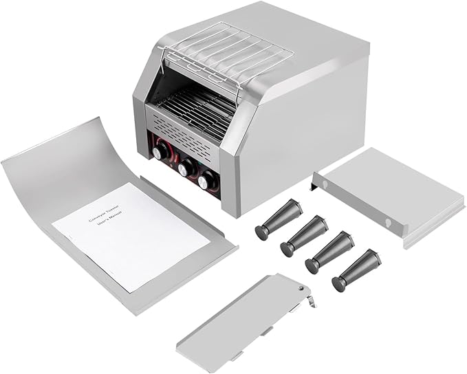 Conveyor Toaster with Upper and Lower Temperature Control 2200W 110V 300 Slices Capacity Home Bread Toaster Machine for Kitchen Family Use