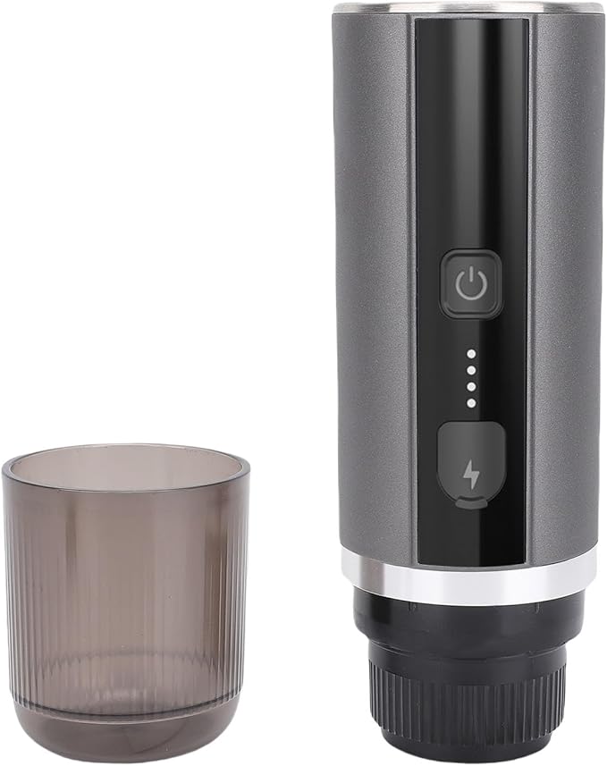 Portable Capsule and Ground Coffee Machine Rechargeable Cordless Coffee Maker 20Bar Pump Pressure 92°C Extraction Perfect for Home and Outdoor Use (Gray)