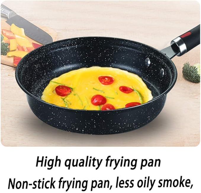 3 Pieces Pan SetsThere are Soup Pots WokFrying Pans Made of Thick Iron Non-Scalding Handles Suitable for Various Stoves Easy to Clean Stone Set