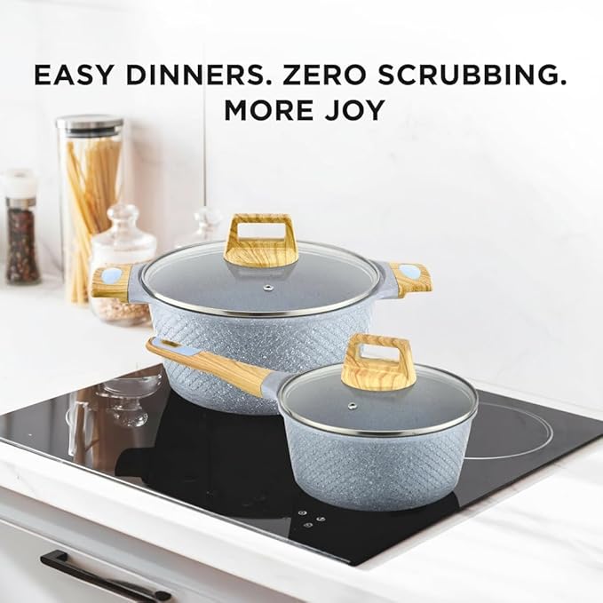 NutriChef 22‑Piece Non‑Stick Ceramic Pots and Pans Set – For All Cooktops Including Induction – PTFE &amp PFAS Free Includes Bakeware &amp Utensils