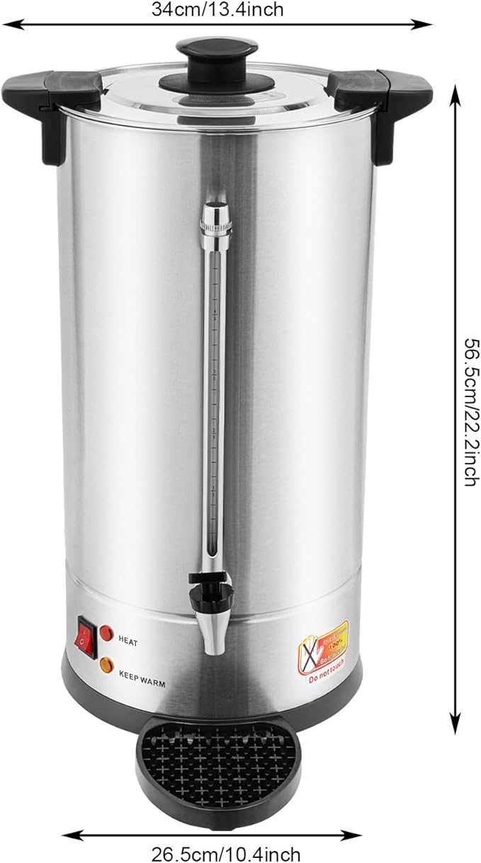 Commercial Electric Coffee Pot Large Capacity Hot Coffee Dispenser Hot Water Urn 25L Hot Water Dispenser for Restaurants Offices Conference Rooms Cafes