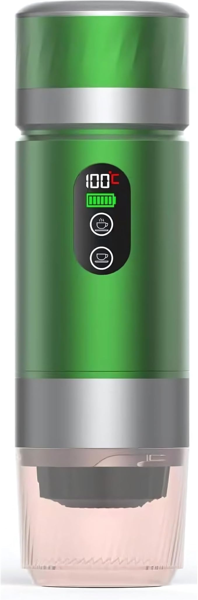 Portable Coffee Maker KF-JN-03 with Digital Display &amp 20 BAR Pressure – Hot &amp Cold Brew Compatible with Coffee Grounds and Capsules Compact Single-Serve Design with Transparent Cup &amp 60m