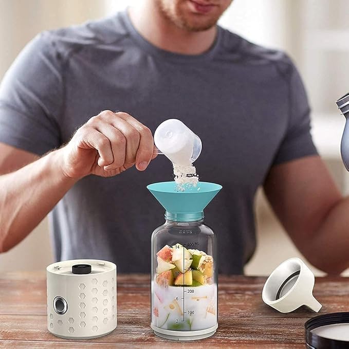 Portable Blender Personal Size Blender for Smoothies Juice and Shakes Mini Blender with Powerful Motor 2000mAh Rechargeable Batteryfor HomeTravelOffice (Color : Blue)