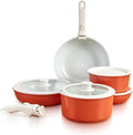 GOURMETIFIC® Pots and Pans Cookware Set [11 PIECES] - Non Toxic Ceramic Coated Cooking Ware - Induction Gas &amp Oven Kitchenware - Non Stick Pot &amp Pan with Removable Handles &amp Stackable (Te
