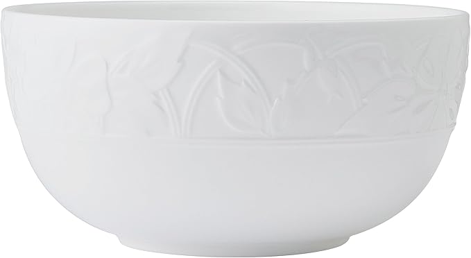 Mikasa Claire Floral Bone China Lightweight Chip Resistant 12 Piece Dinnerware Set Service for 4 White